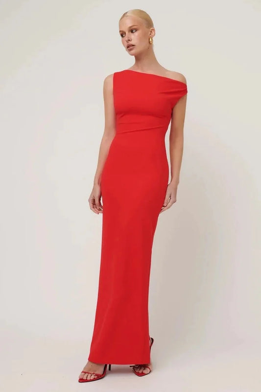 Inaya Gown in Cherry Red